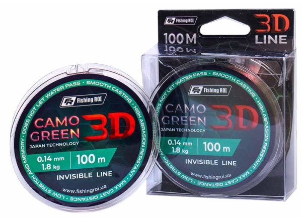 Ліска 3D Camo Green 100m 0,18mm 3,0кг 721-010-018 Fishing RO Ліска 3D Camo Green 100m 0,18mm 3,0кг 721-010-018 Fishing RO