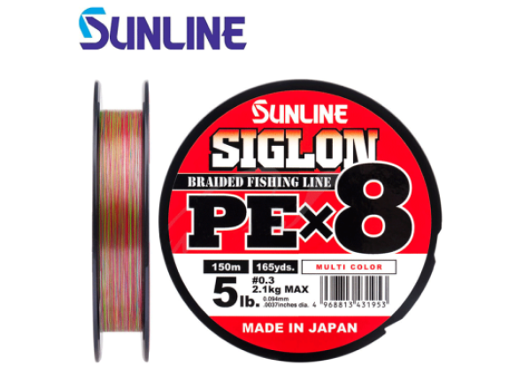  Шнур Siglon PE х8 150м (мульти.) #1.2/0.187mm 20lb/9.2kg 1658.10.02 "Sunline"