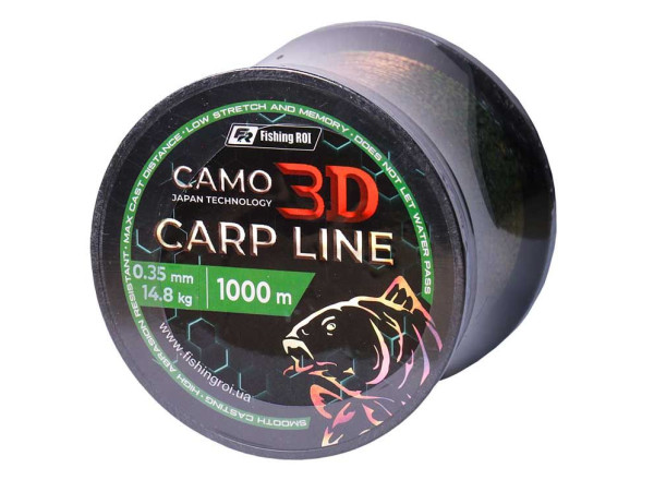 Леска 3D Camo Green 1000m 0,28mm 8,3кг Fishing ROI Леска 3D Camo Green 1000m 0,28mm 8,3кг Fishing ROI