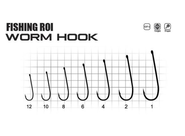 Крючки worm hook super nidle point 147-11-012 Fishing ROI 