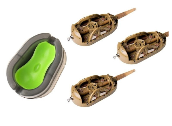 Годівниця набір фідерний (3 годівниці + топталка) 30g+30g+40g Fishing ROI