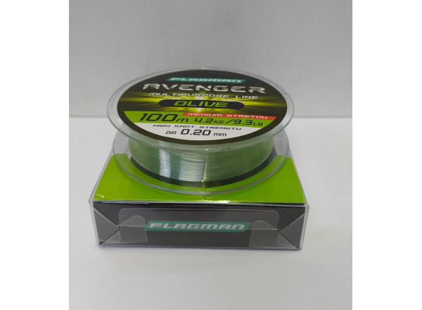 Леска AVENGER OLIVE 100m 0,28mm FLAGMAN Леска AVENGER OLIVE 100m 0,28mm FLAGMAN